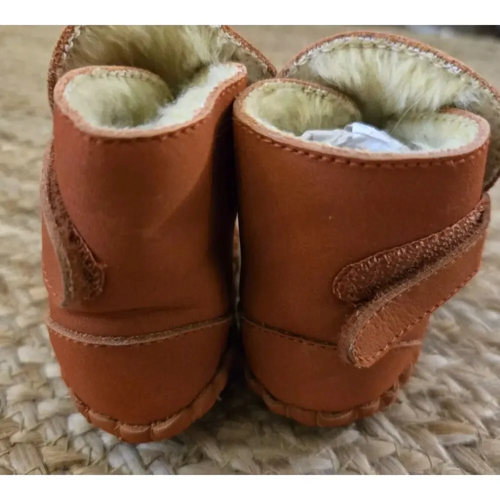 Donsje AMSTERDAM Kapi Classic Booties | FOX | Maple Nubuck‎ Size 0-6months NWOT